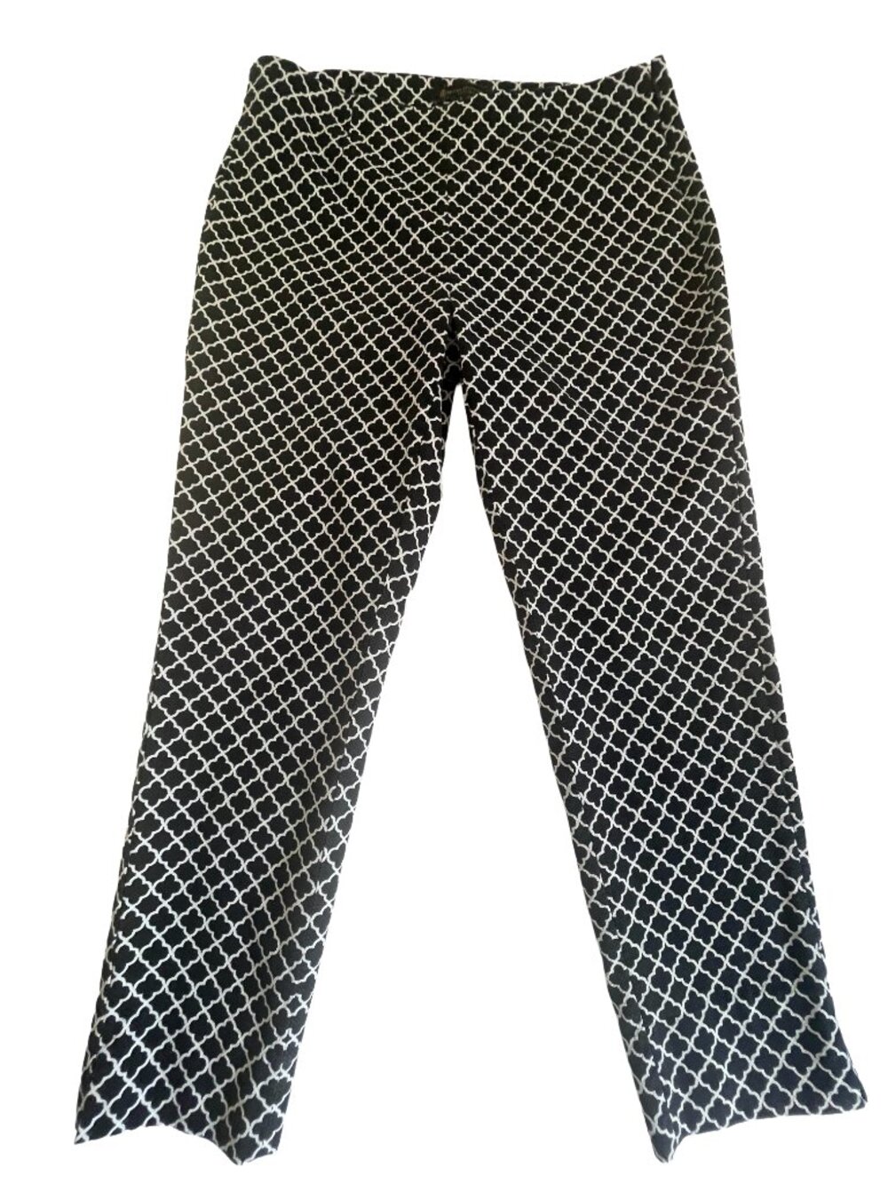 Brooks Brothers Natalie Fit Navy White Print Pants Women's 8